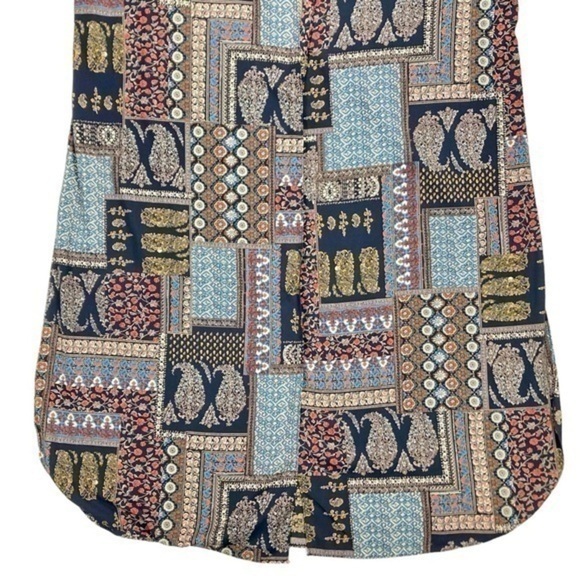 Moa Moa Patchwork Womens Size 1X Multicolor Sleeveless Open Front Long Robe - Picture 3 of 9